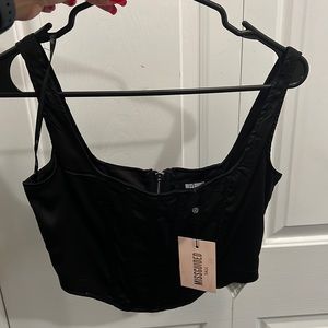Misguided Black Bustier Top